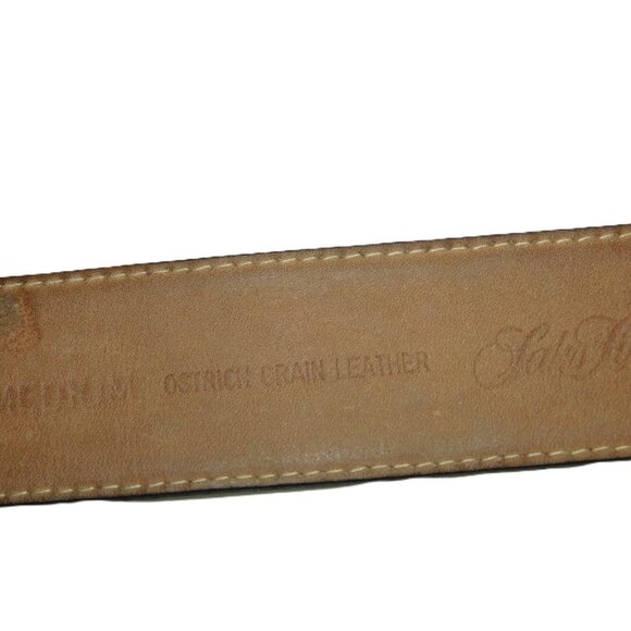 Saks Fifth Avenue Ostrich Grain Leather Belt